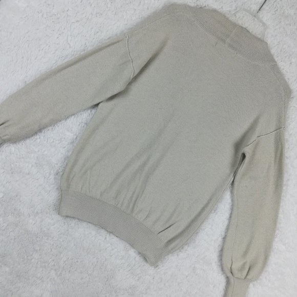 Philosophy Womens Sweater Cardigan Beige Rayon Wool Blend Tight Knit Button M - Picture 13 of 13